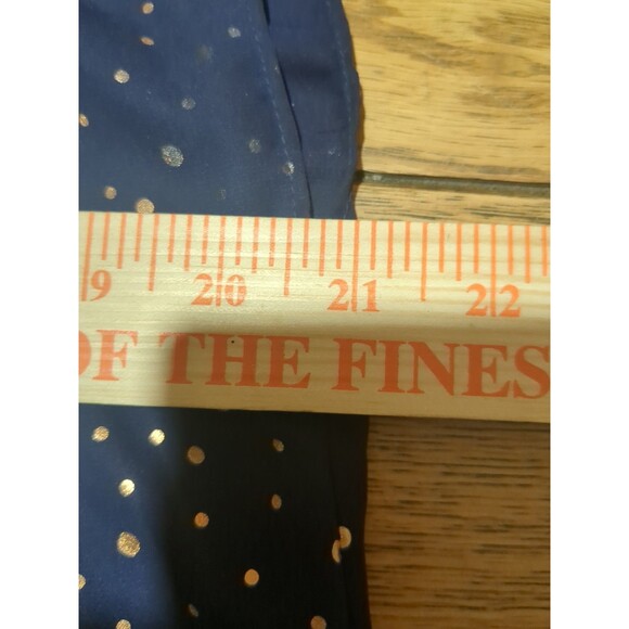 LC Lauren Conrad Women Top Lg Navy Blue Gold Celestial Dots Sleeve  Shirt Blouse - Picture 11 of 12